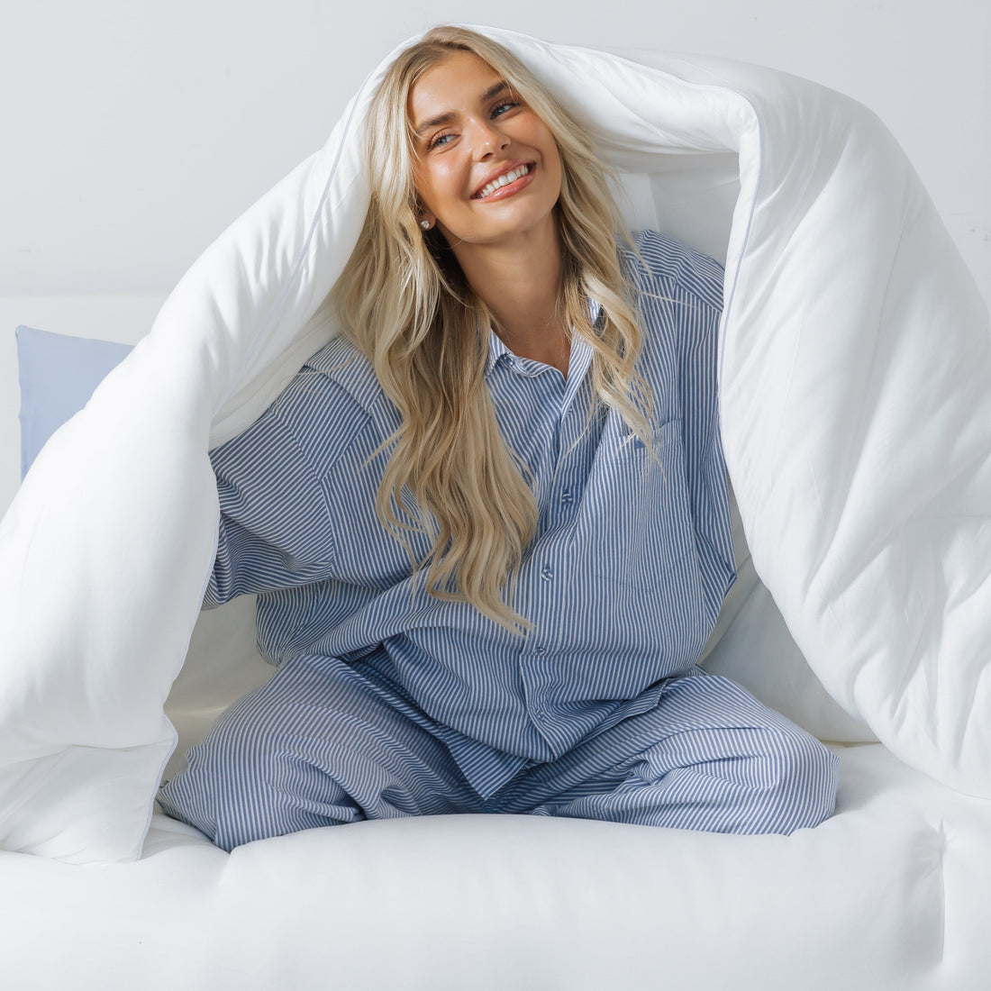 Comforter on a woman