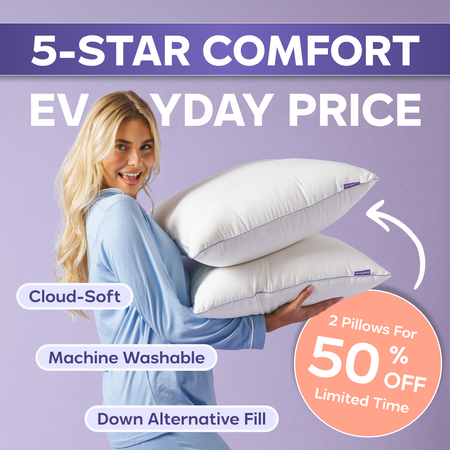 Waterproof & Stain-Resistant Hotel Pillow (2-Pack)