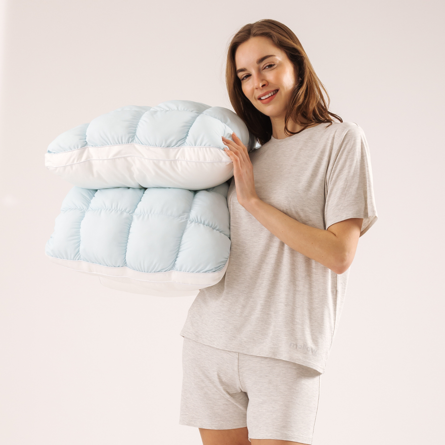 Baby Blue puff pillow