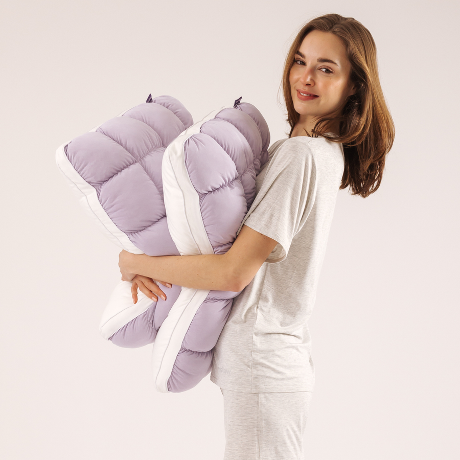 Lavender puff pillow
