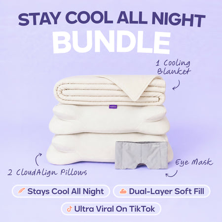 CloudCool™ Cooling Comforter + 2 CloudAlign Pillows + Weighted Eye Mask