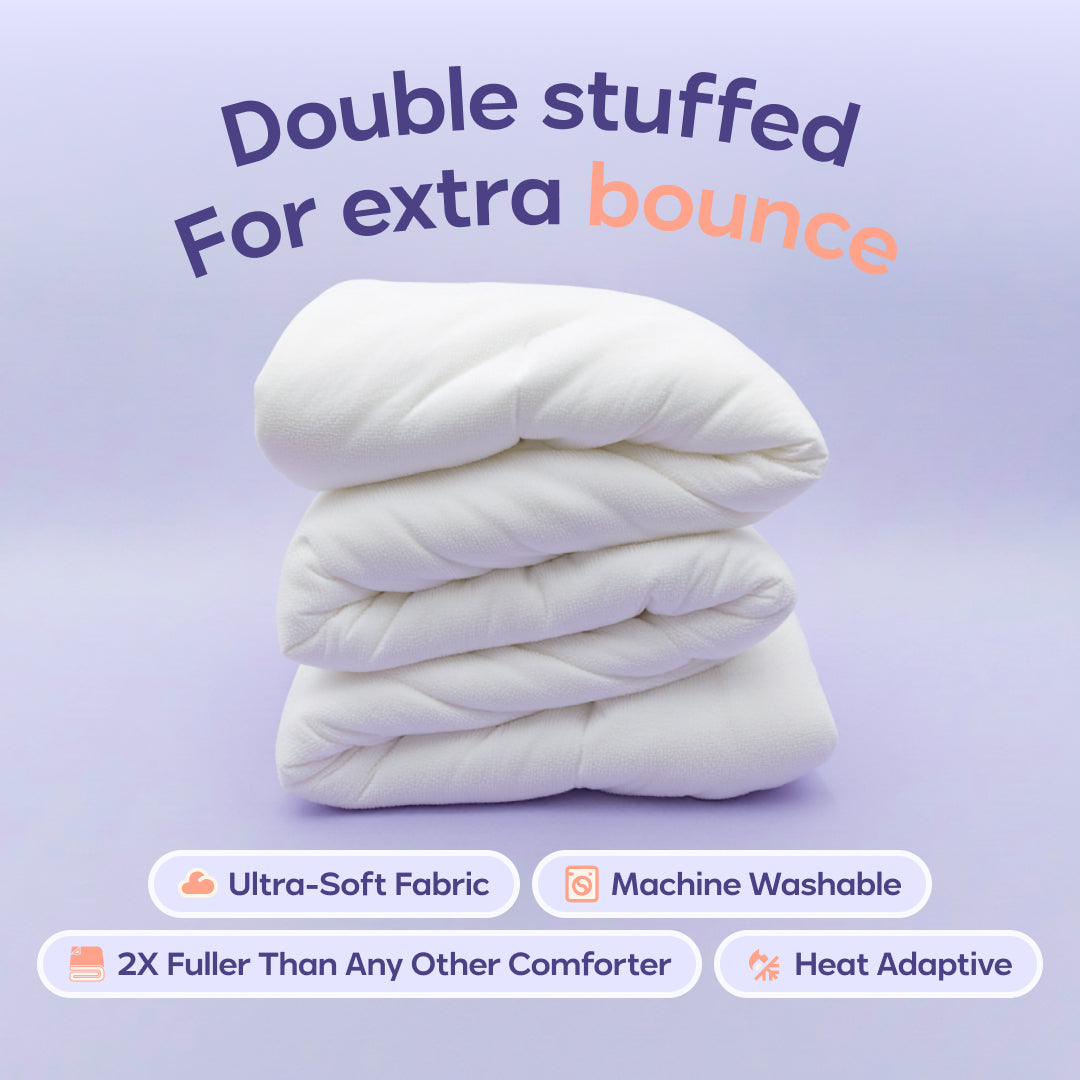 mellow CloudCool cooling comforter on a bed