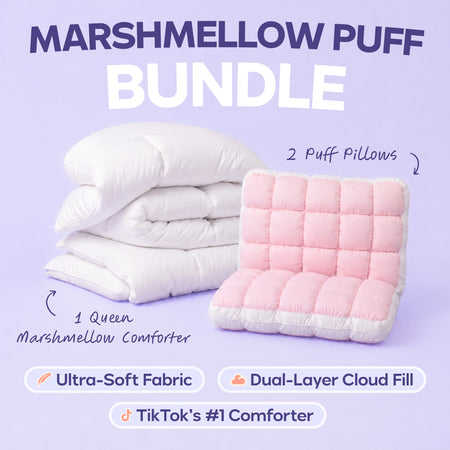 MarshMellow Comforter + 2 Puff Pillows