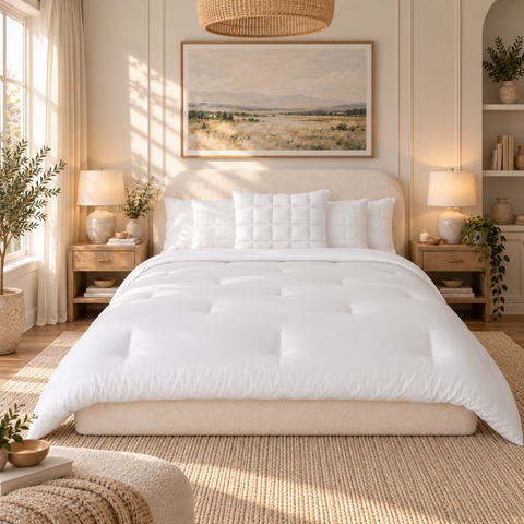 MarshMellow Comforter – Extra Fluffy Double-Stuffed Down Alternative All-Season Comforter - White / Twin/TwinXL
